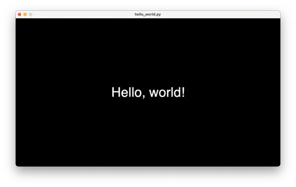 Pyglet Hello World Output