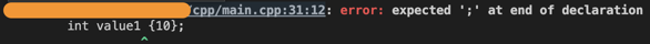 expected semicolon c++ error