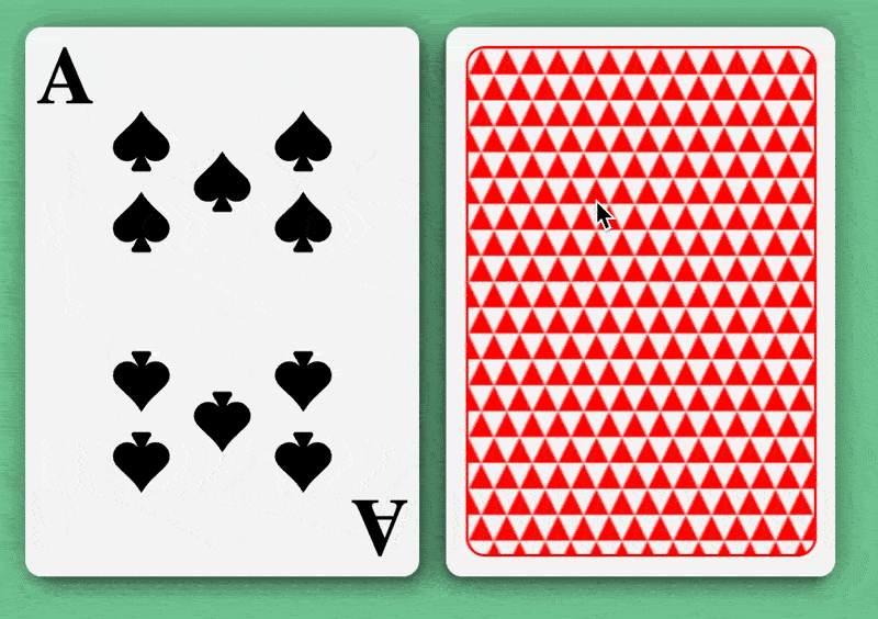 Animation showing playing cards being flipped