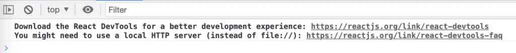 Missing React DevTools message 