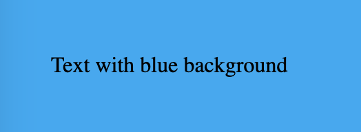 Text with blue background example