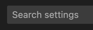 Search settings bar