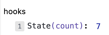 count state as shown in React developer tools